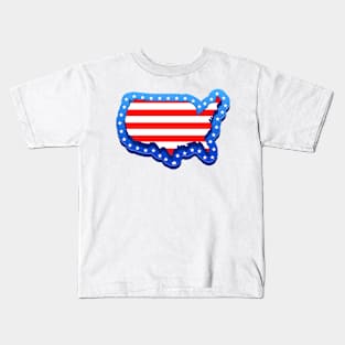 🔥 🇺🇸 4th of July Map 🇺🇸 🔥 Kids T-Shirt